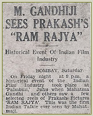 Gandhi sees Ram Rajya